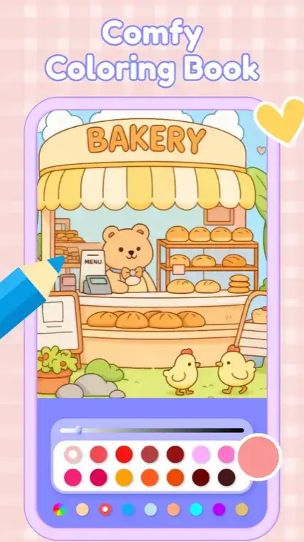 Gameplay screenshot of Cute Doll Cozy Coloring